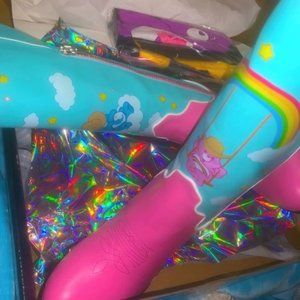Dolls Kill Care bear Pastel boots Womens Size 10